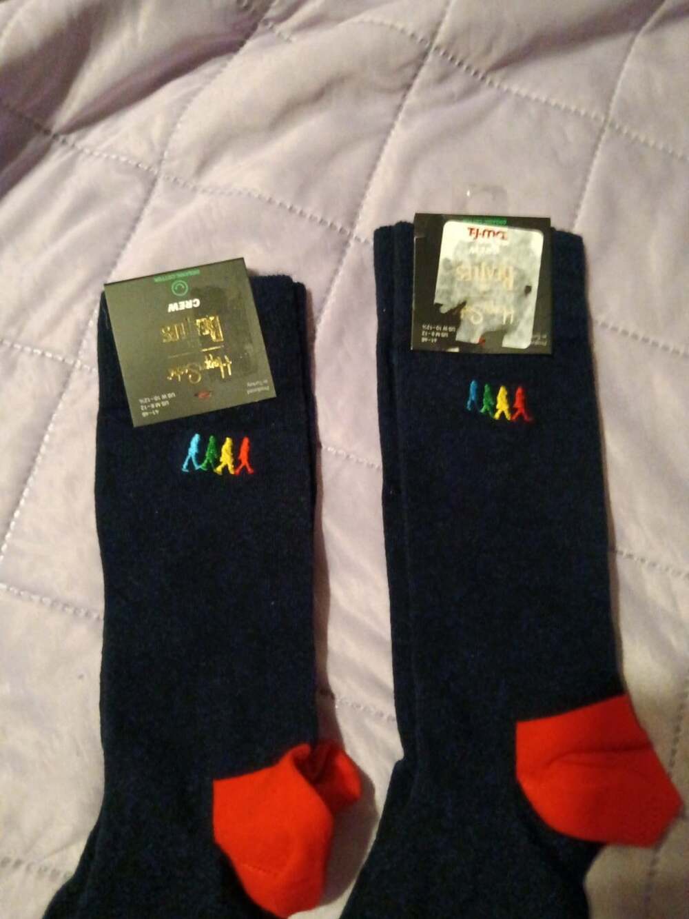 2 Happy Socks Crew Long Men's Cotton The Beatles Size 8-12 Brand New! - Picture 3 of 6